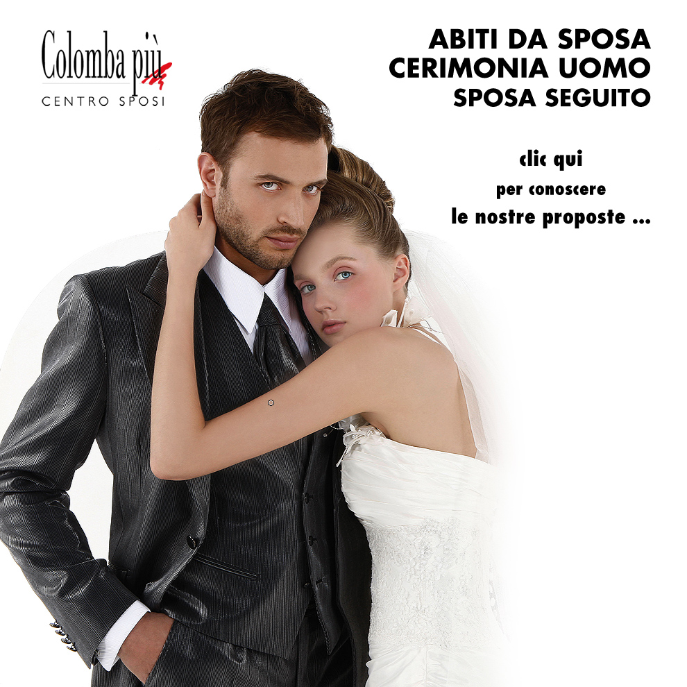 COLOMBA PIU' ABITI DA SPOSA CERIMONIA UOMO SPOSA SEGUITO